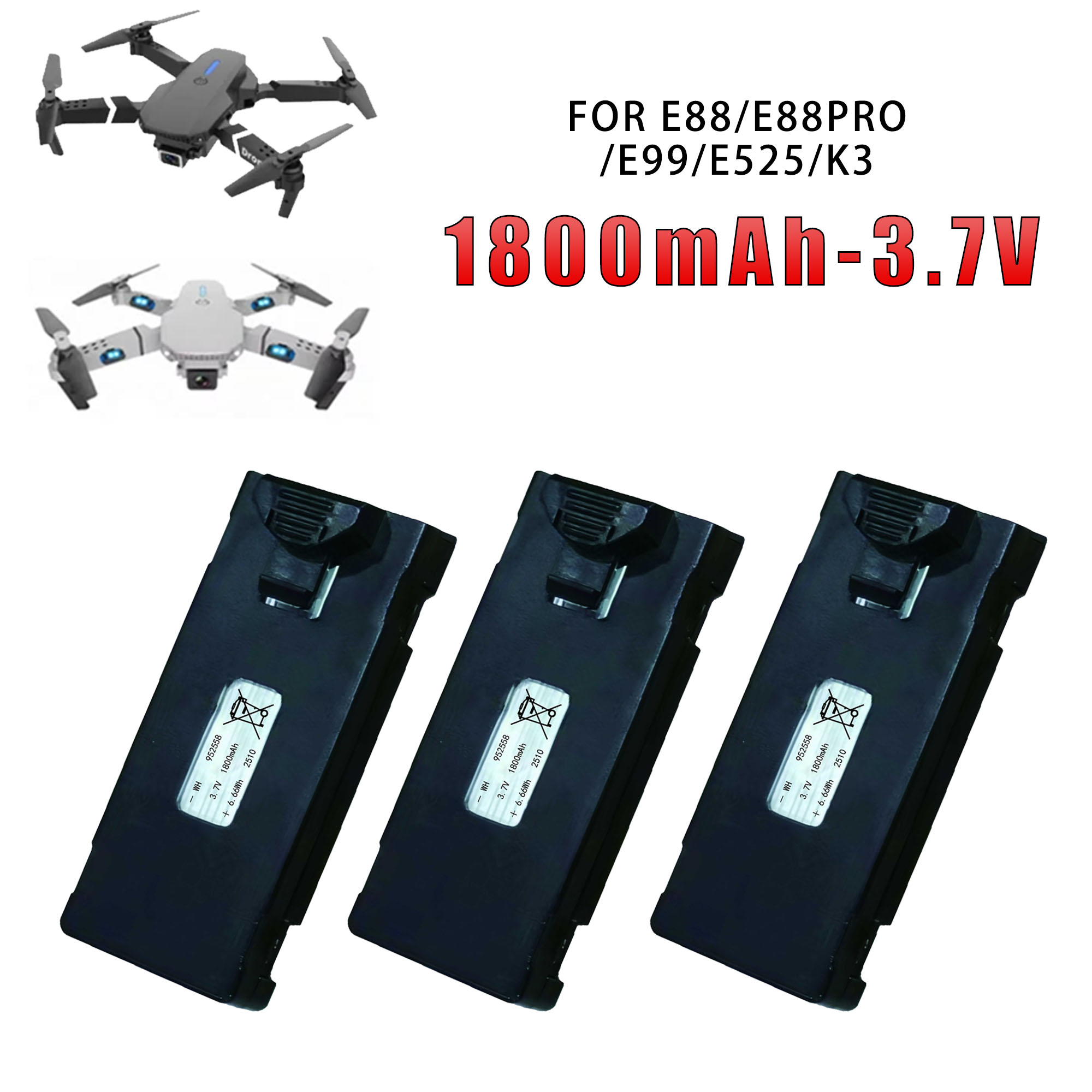 Eachine Drone E58 - Oryginalna bateria E88 3.7V 1800mAh do
